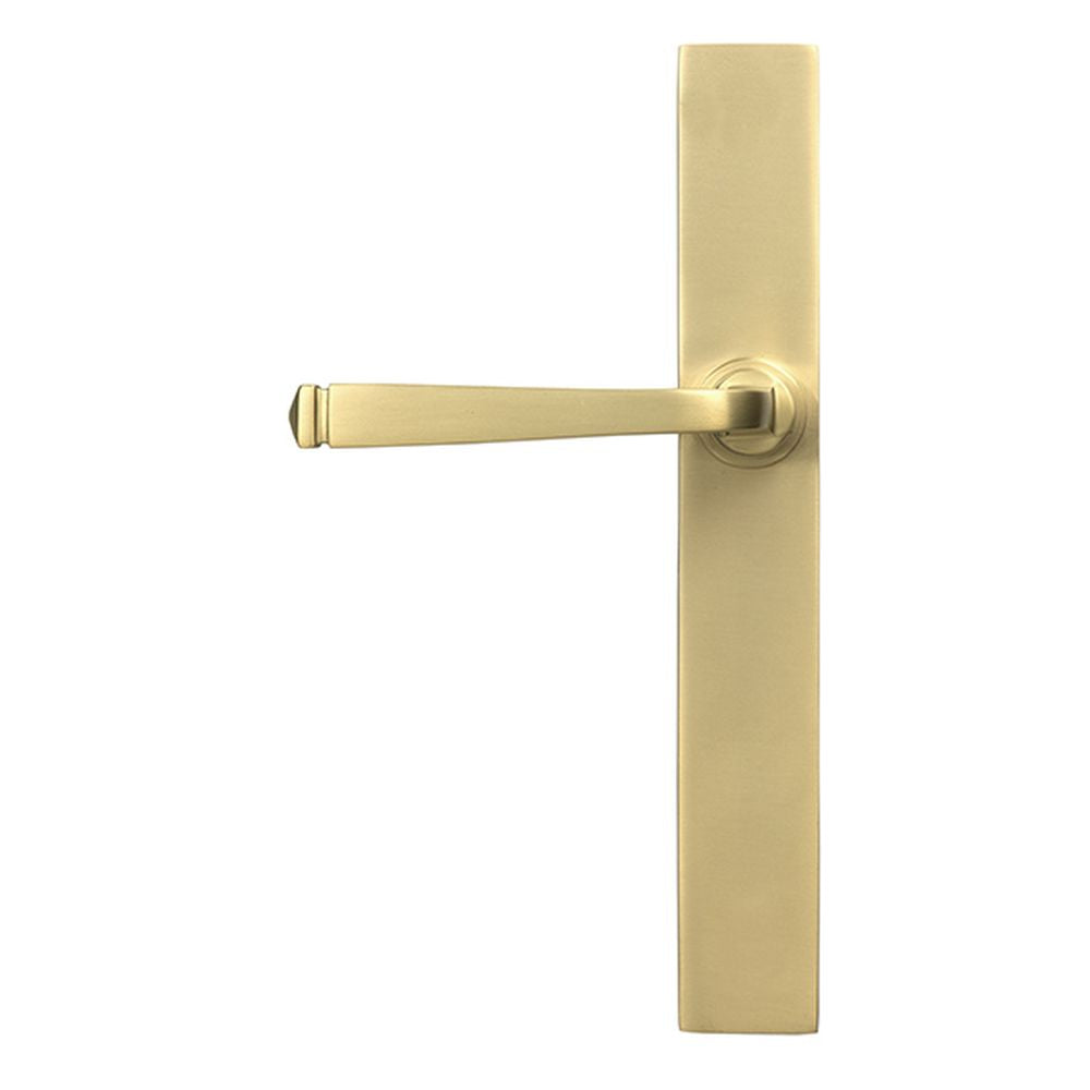 High quality images of the From The Anvil - Satin Brass Avon Slimline Lever Latch Set | Sku. Anvil-52431 | available to order from Trade Door Handles, quick delivery at discounted prices.