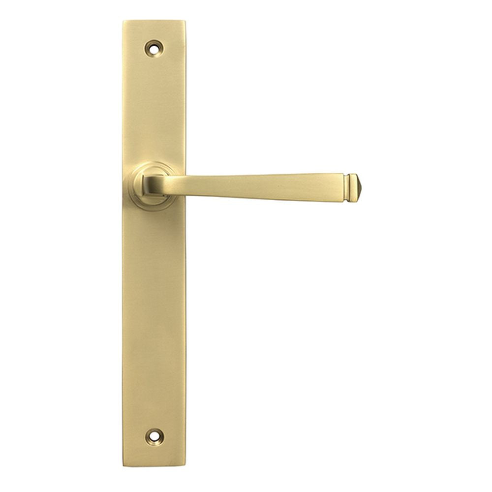 High quality images of the From The Anvil - Satin Brass Avon Slimline Lever Latch Set | Sku. Anvil-52431 | available to order from Trade Door Handles, quick delivery at discounted prices.