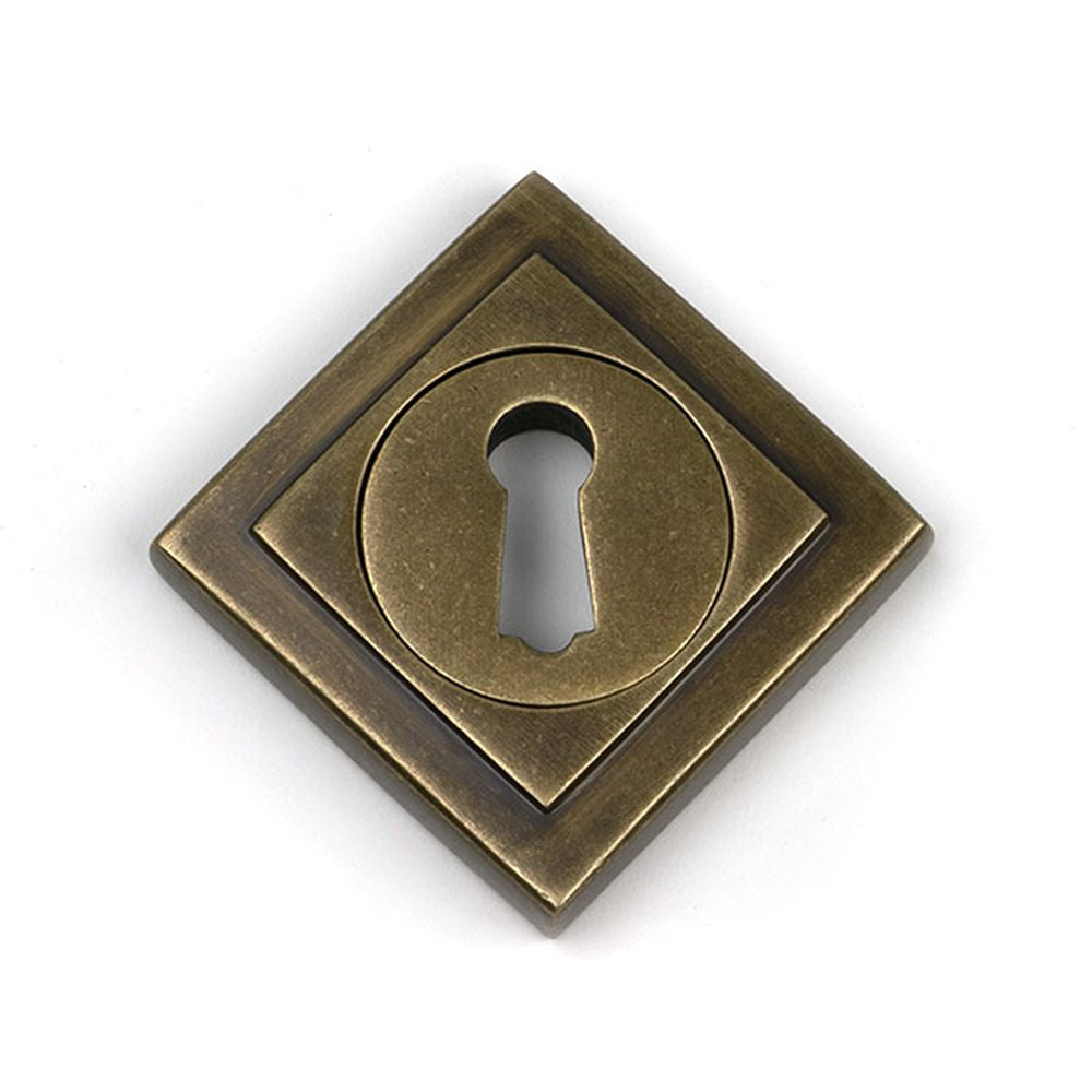 High quality images of the From The Anvil - Burnished Brass Round Escutcheon (Square) | Sku. Anvil-52446 | available to order from Trade Door Handles, quick delivery at discounted prices.