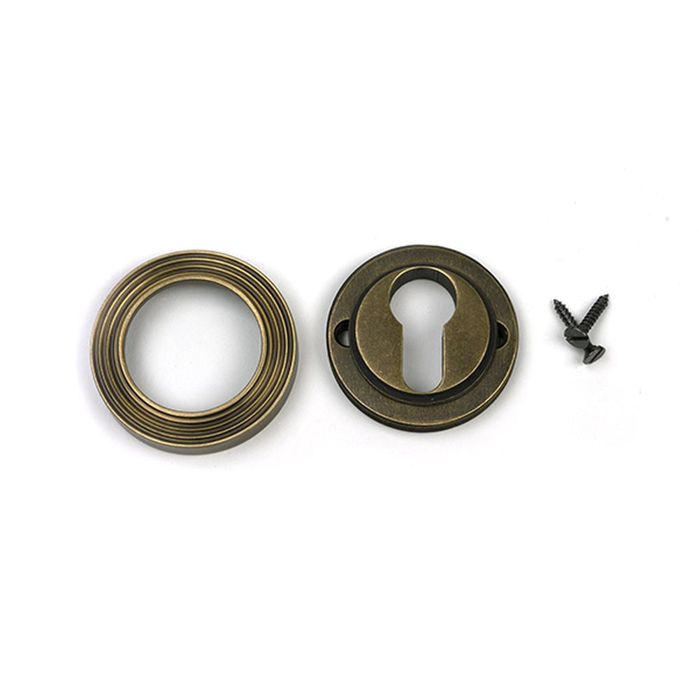 High quality images of the From The Anvil - Burnished Brass Round Euro Escutcheon (Beehive) | Sku. Anvil-52449 | available to order from Trade Door Handles, quick delivery at discounted prices.