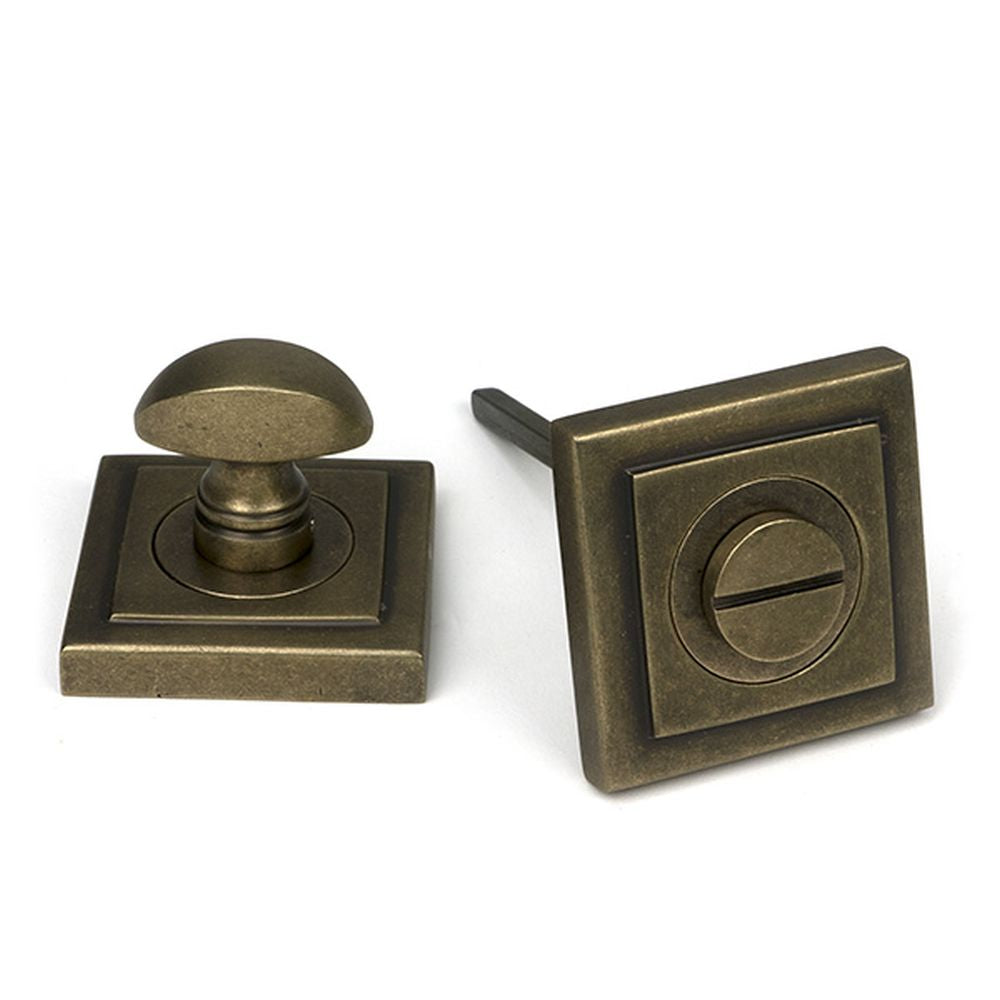 High quality images of the From The Anvil - Burnished Brass Round Thumbturn Set (Square) | Sku. Anvil-52467 | available to order from Trade Door Handles, quick delivery at discounted prices.