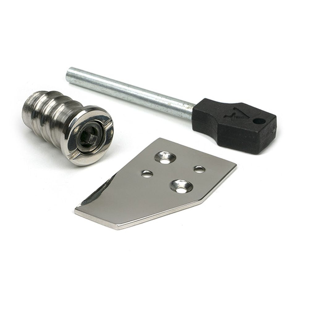High quality images of the From The Anvil - Polished Marine SS (316) Key-Flush Sash Stop | Sku. Anvil-52474 | available to order from Trade Door Handles, quick delivery at discounted prices.