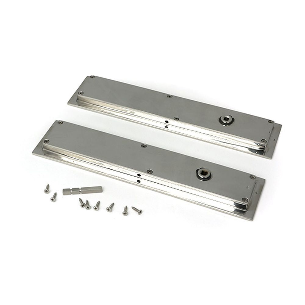 High quality images of the From The Anvil - Polished Marine SS (316) 250mm Plain Rectangular Pull - Privacy Set | Sku. Anvil-52503 | available to order from Trade Door Handles, quick delivery at discounted prices.