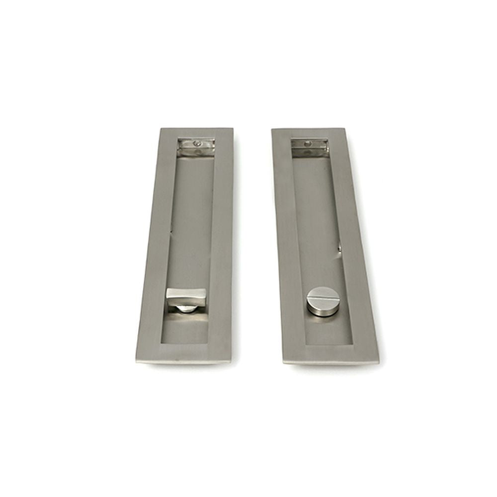 High quality images of the From The Anvil - Satin Marine SS (316) 250mm Plain Rectangular Pull - Privacy Set | Sku. Anvil-52504 | available to order from Trade Door Handles, quick delivery at discounted prices.
