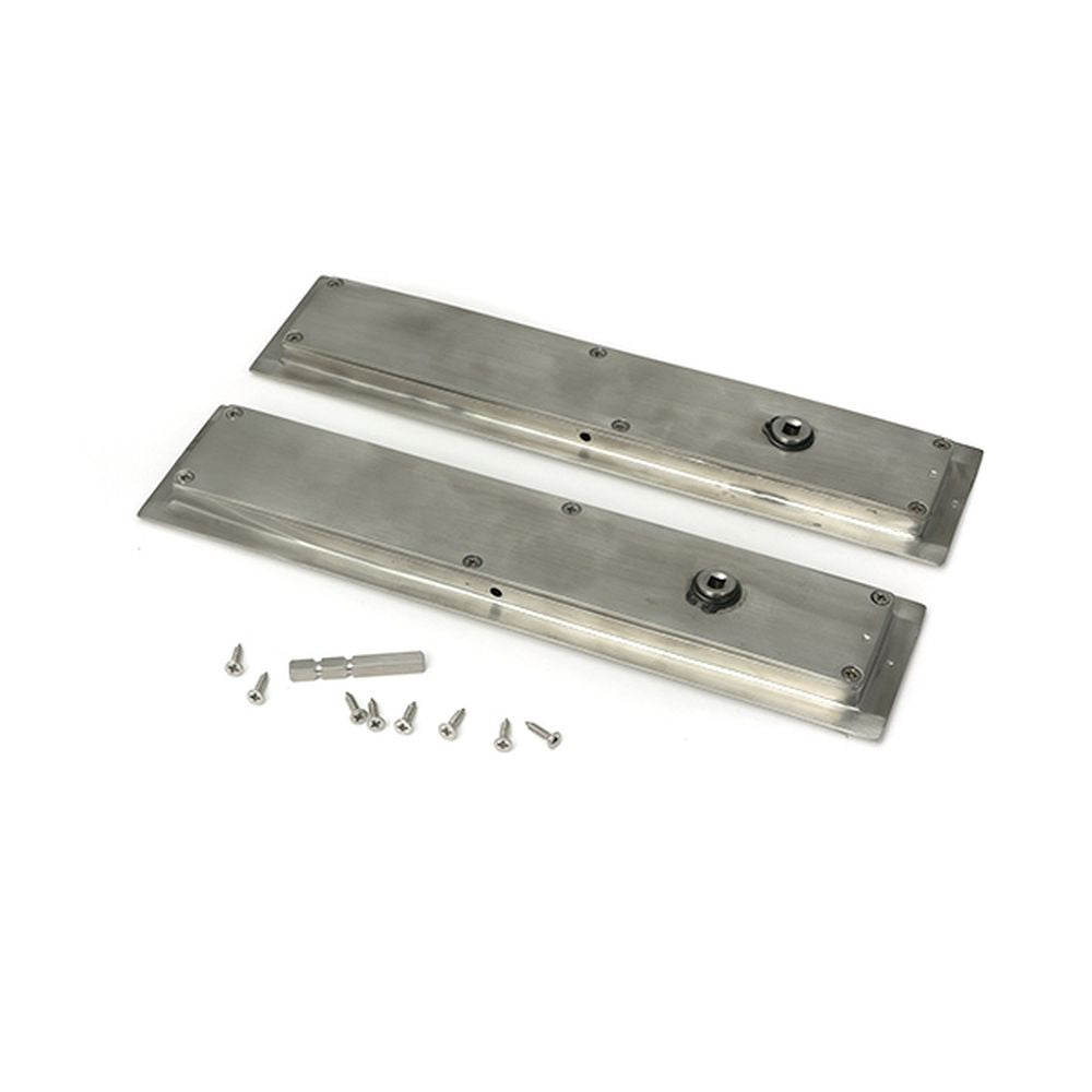 High quality images of the From The Anvil - Satin Marine SS (316) 250mm Plain Rectangular Pull - Privacy Set | Sku. Anvil-52504 | available to order from Trade Door Handles, quick delivery at discounted prices.