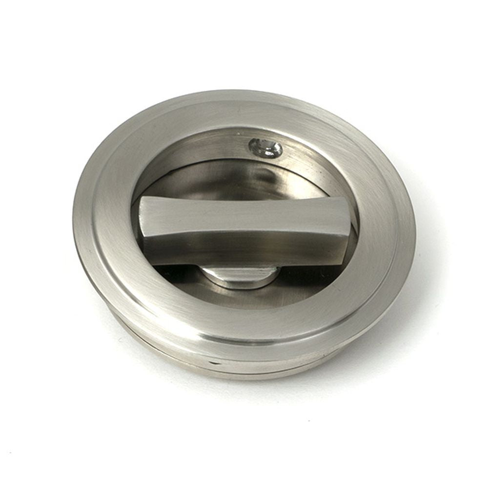 High quality images of the From The Anvil - Satin Marine SS (316) 60mm Art Deco Round Pull - Privacy Set | Sku. Anvil-52514 | available to order from Trade Door Handles, quick delivery at discounted prices.