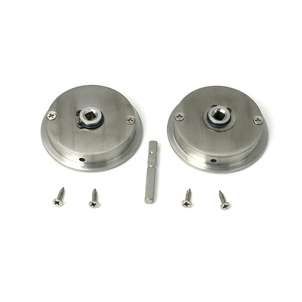 High quality images of the From The Anvil - Satin Marine SS (316) 60mm Plain Round Pull - Privacy Set | Sku. Anvil-52518 | available to order from Trade Door Handles, quick delivery at discounted prices.