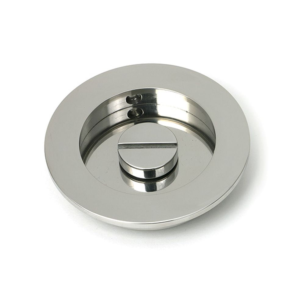 High quality images of the From The Anvil - Polished Marine SS (316) 75mm Plain Round Pull - Privacy Set | Sku. Anvil-52519 | available to order from Trade Door Handles, quick delivery at discounted prices.