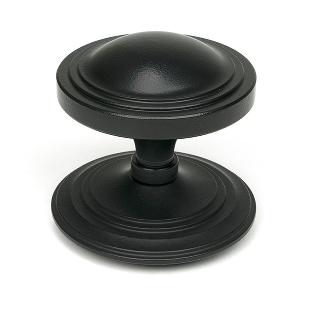 High quality images of the From The Anvil - Matt Black Art Deco Centre Door Knob | Sku. Anvil-52533 | available to order from Trade Door Handles, quick delivery at discounted prices.