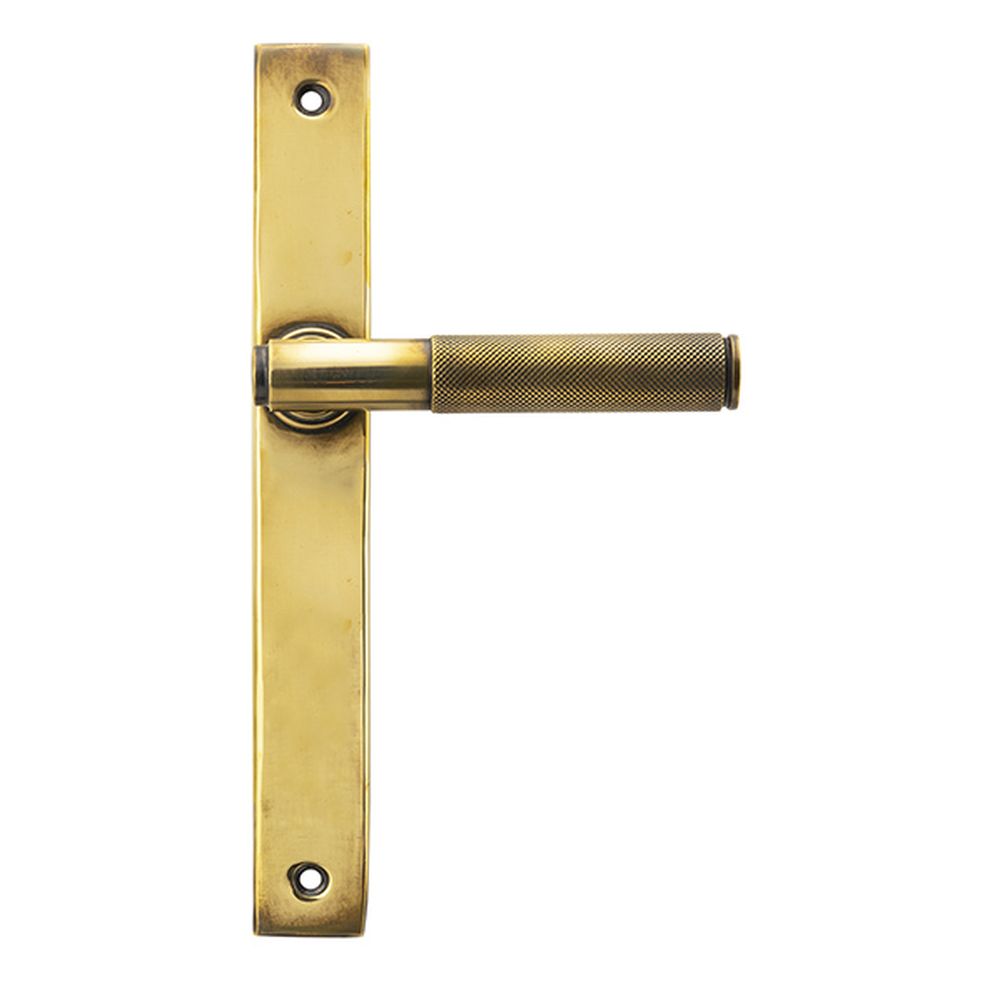 High quality images of the From The Anvil - Aged Brass Brompton Slimline Lever Espag. Latch Set | Sku. Anvil-52536 | available to order from Trade Door Handles, quick delivery at discounted prices.