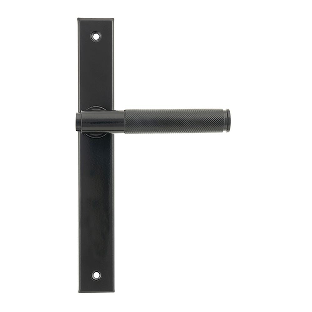 High quality images of the From The Anvil - Black Brompton Slimline Lever Espag. Latch Set | Sku. Anvil-52539 | available to order from Trade Door Handles, quick delivery at discounted prices.