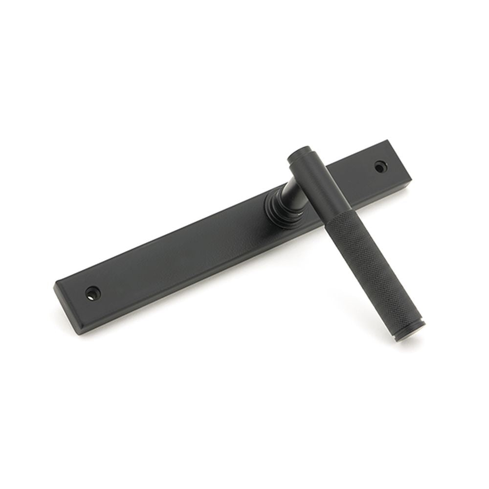High quality images of the From The Anvil - Matt Black Brompton Slimline Lever Espag. Latch Set | Sku. Anvil-52540 | available to order from Trade Door Handles, quick delivery at discounted prices.