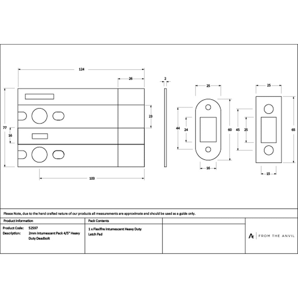 High quality images of the From The Anvil - 2mm Intumescent Pack for Anvil 4" & 5" Heavy Duty Deadbolts (FD 60) | Sku. Anvil-52597 | available to order from Trade Door Handles, quick delivery at discounted prices.