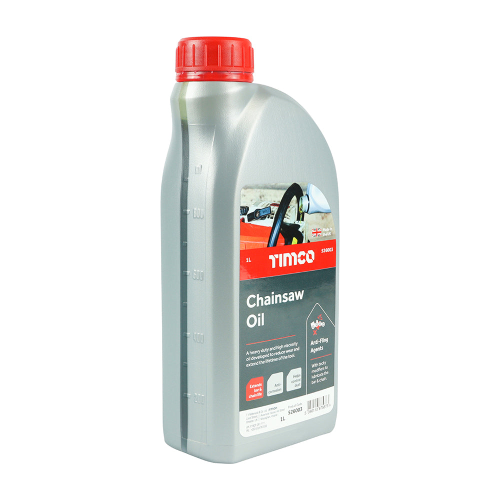 This is an image of Timco - Chainsaw Oil 1L (1 Each Bottle) PCS526003