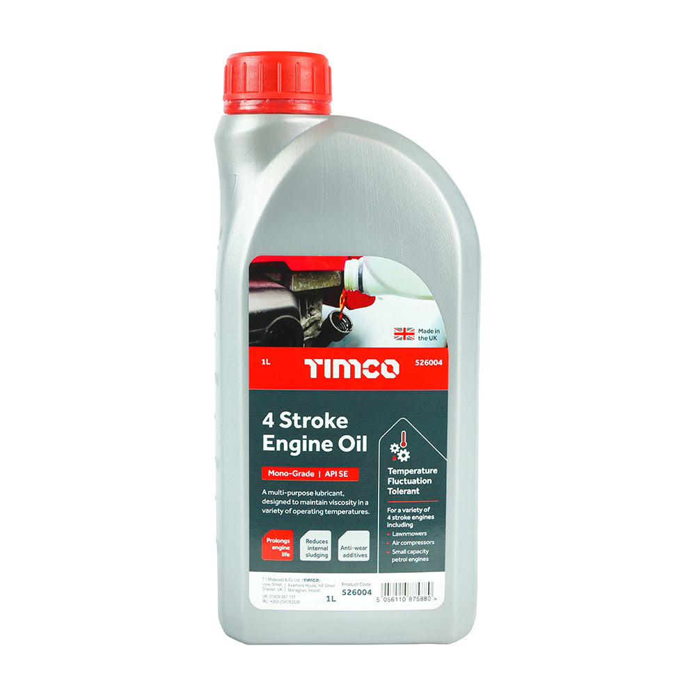 This is an image of Timco - 4 Stroke Engine Oil 1L (1 Each Bottle) PCS526004