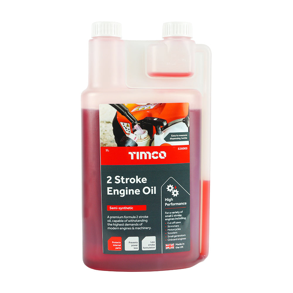 This is an image of Timco - 2 Stroke Engine Oil 1L (1 Each Bottle) PCS526005