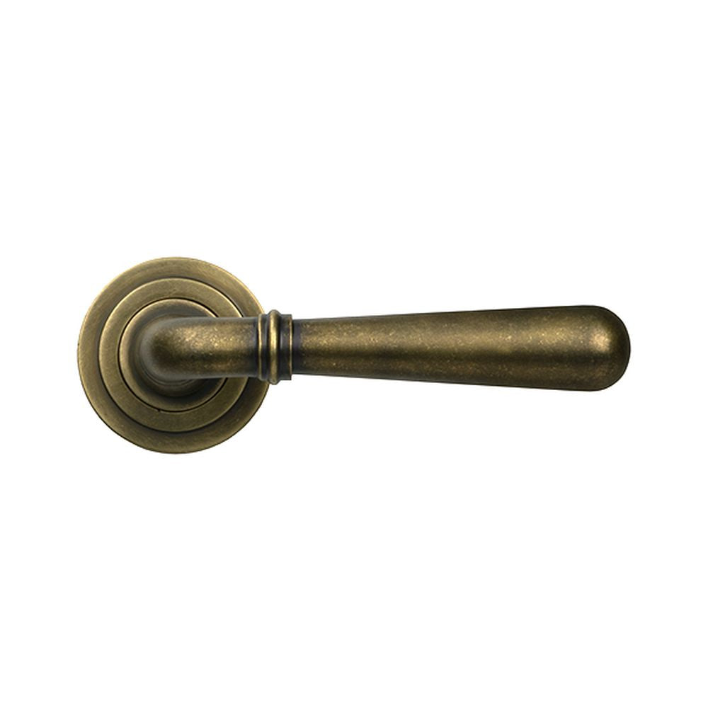 High quality images of the From The Anvil - Burnished Brass Newbury Lever on Rose Set (Art Deco) - Unsprung | Sku. Anvil-52641 | available to order from Trade Door Handles, quick delivery at discounted prices.