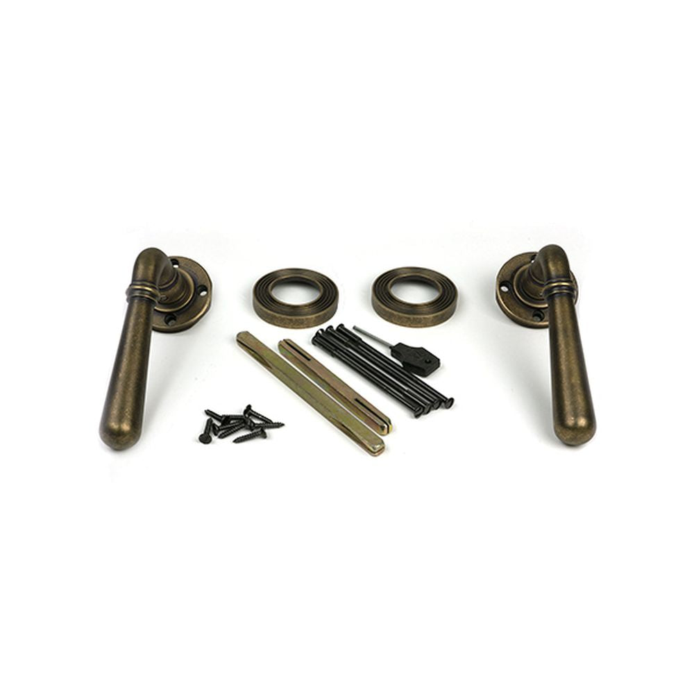 High quality images of the From The Anvil - Burnished Brass Newbury Lever on Rose Set (Beehive) - Unsprung | Sku. Anvil-52642 | available to order from Trade Door Handles, quick delivery at discounted prices.