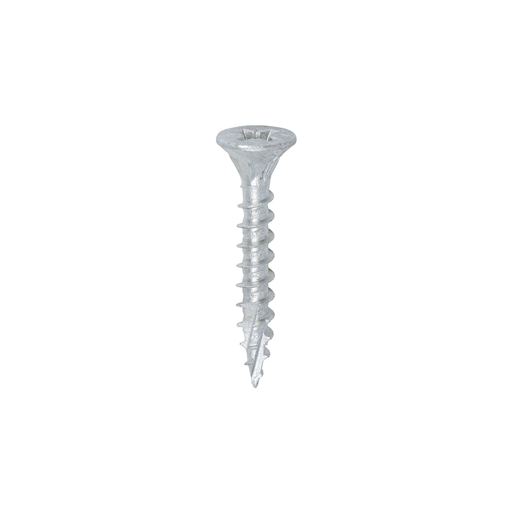 This is an image of Timco - C2 Exterior Strong-Fix Screws - PZ - Double Countersunk with Ribs - Twin-Cut - Silver 6.0 x 40mm - (150 PCS Tub) 60040C2S