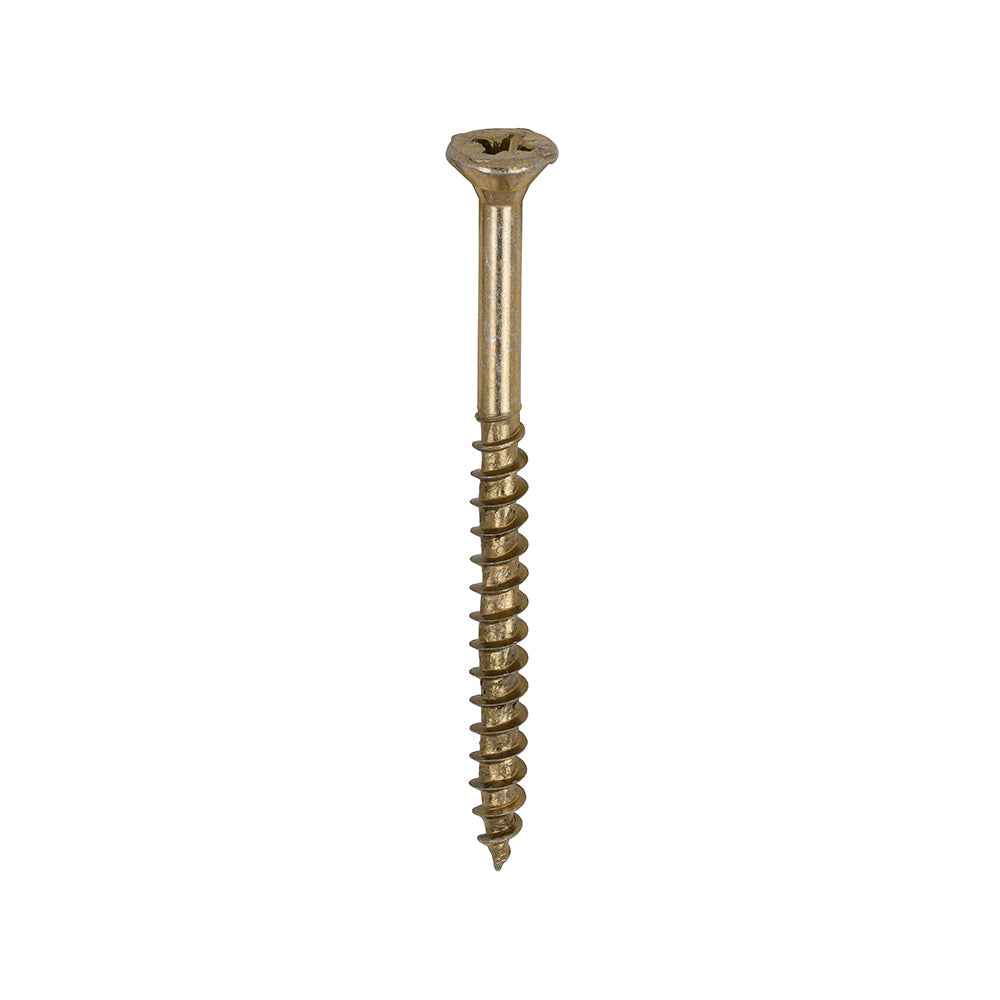 This is an image of Timco - Velocity Premium Multi-Use Screws - PZ - Double Countersunk - Yellow 6.0 x 80mm - (200 PCS Box) 60080VY