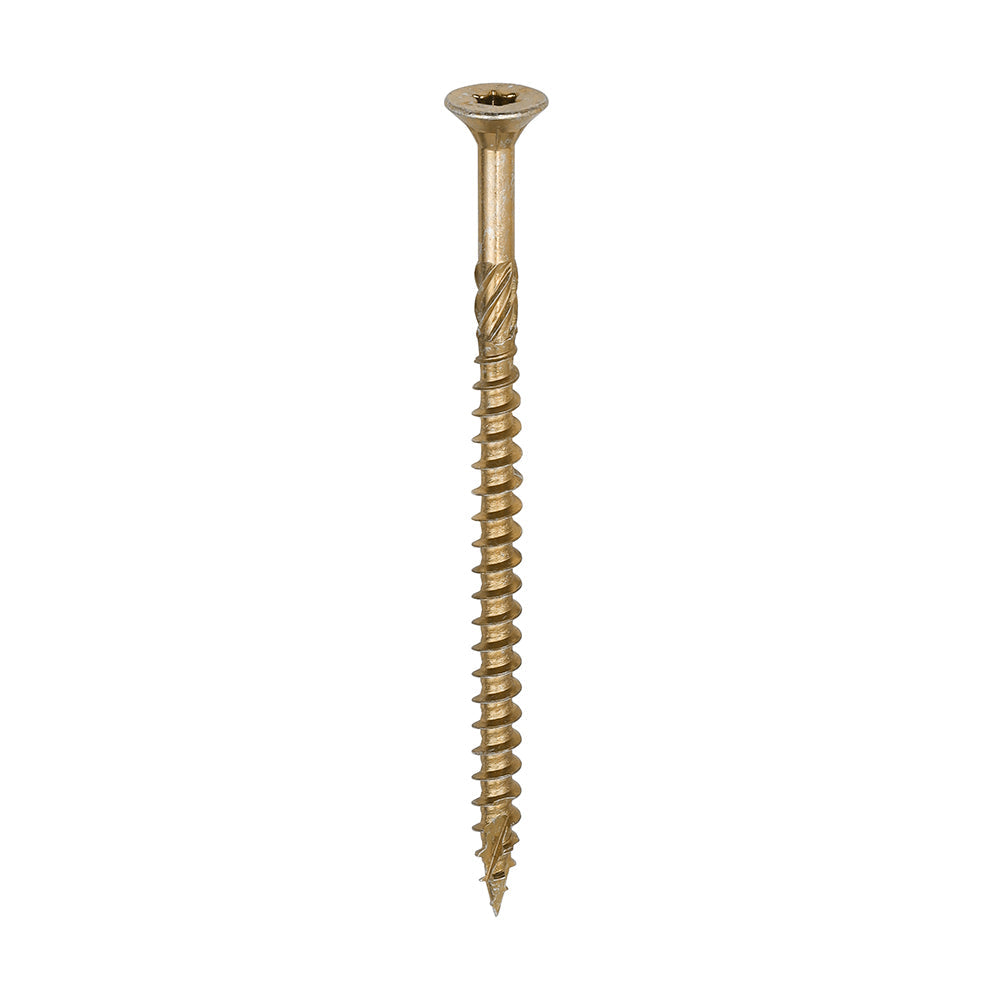 This is an image of Timco - C2 Clamp-Fix Screws - TX - Double Countersunk with Ribs - Twin-Cut - Yellow 6.0 x 100mm - (100 PCS Box) 60100C2C