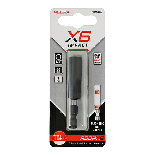 This is an image of Timco - Magnetic Bit Holder 1/4 x 60 (1 Each Blister Pack) 60MAX6