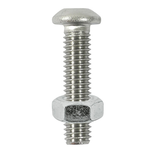 This is an image of Timco - Socket Screws & Hex Nuts - Button - Stainless Steel M6 x 20mm - (8 PCS TIMpac) 620BUTSSP