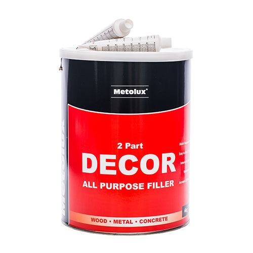 This is an image of Timco - Metolux 2 Part Decor All Purpose Filler - Light Grey 6kg (1 Each Tin) PCS65428