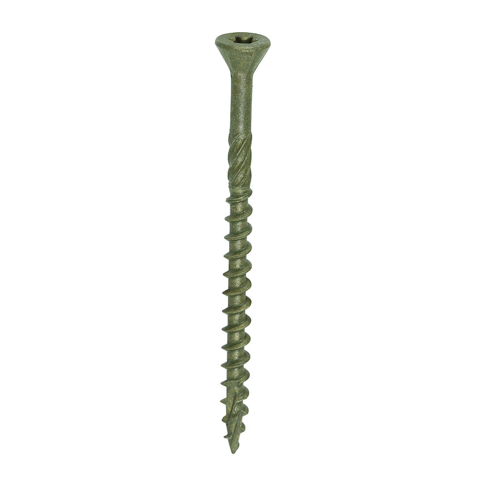 This is an image of Timco - C2 Deck-Fix Screws - TX - Countersunk with Ribs - Twin-Cut - Green 4.5 x 65mm - (1000 PCS Box) 65C2DIND