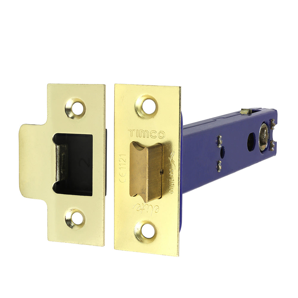 This is an image of Timco - Architectural Tubular Latch - Electro Brass & Satin Nickel 128 case / 107.5 backset (1 Each TIMbag) 675015P