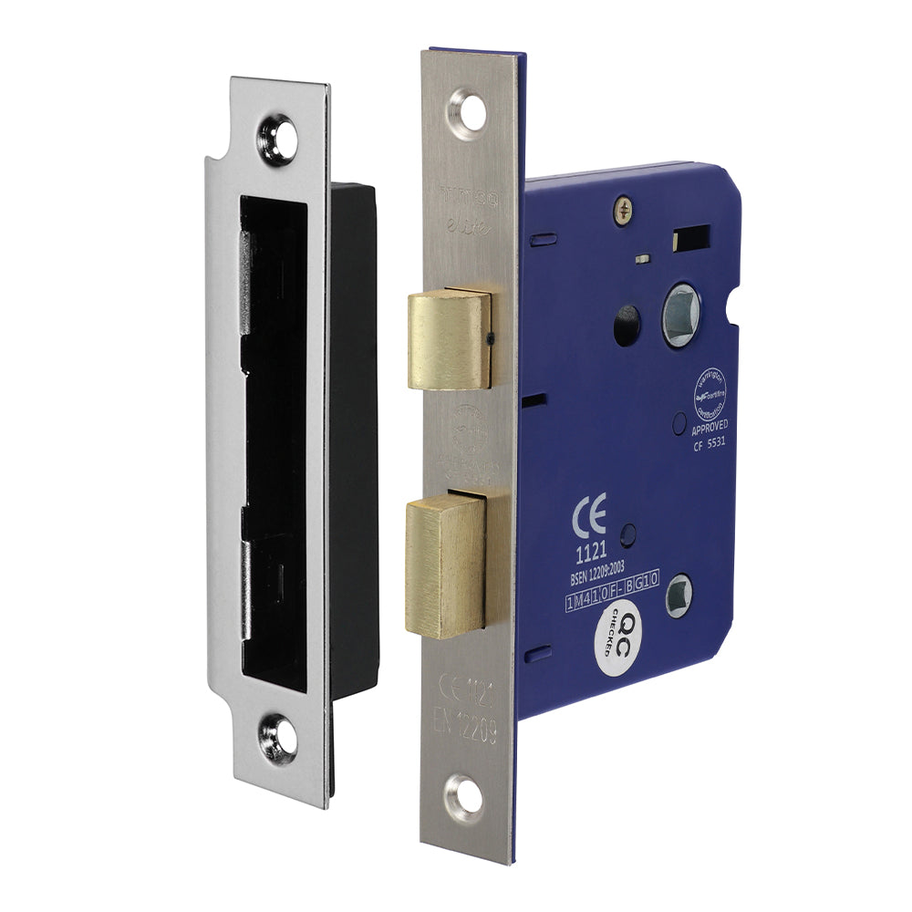 This is an image of Timco - Bathroom Lock - Satin Nickel 78mm (1 Each Box) 675222