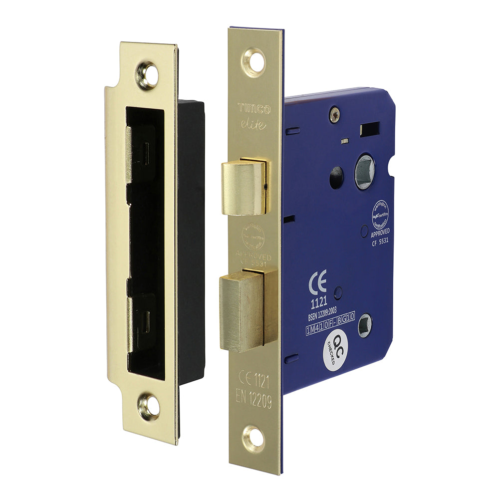 This is an image of Timco - Bathroom Lock - Electro Brass 78mm (1 Each Box) 675248