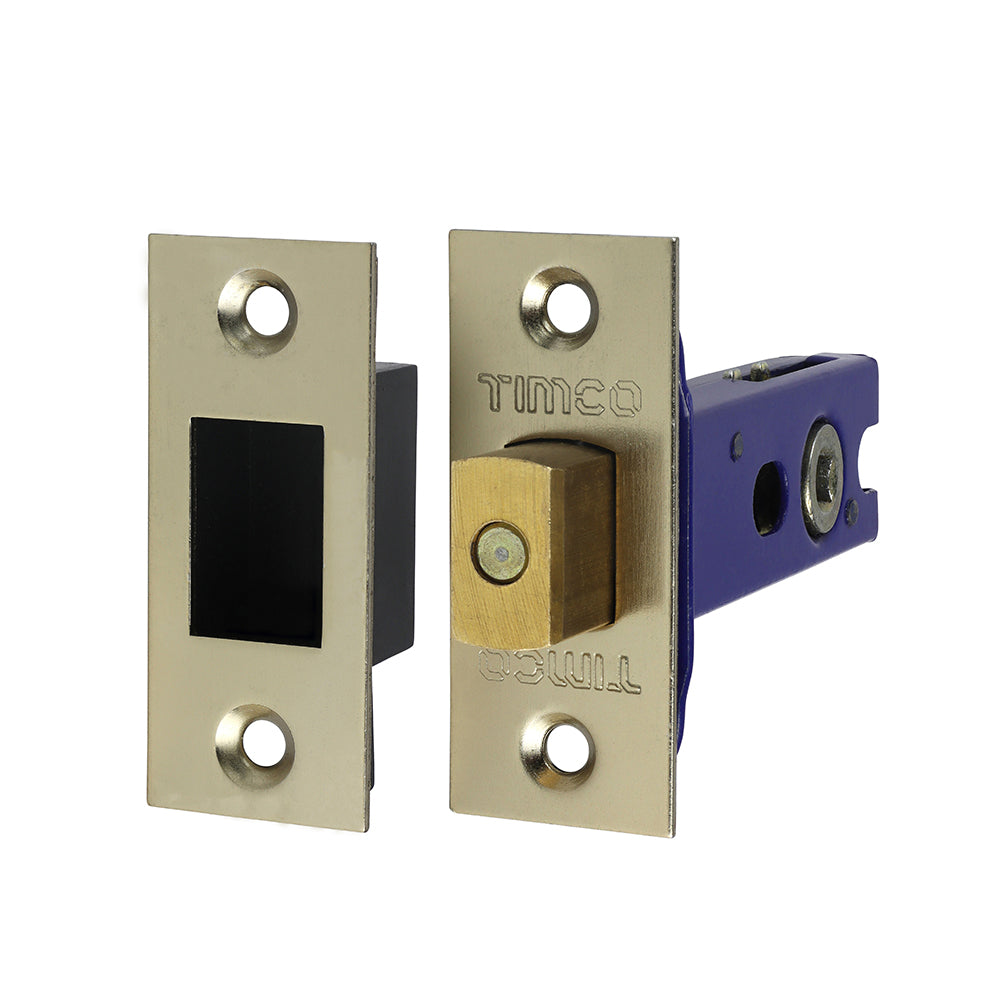This is an image of Timco - Architectural Tubular Deadbolt - Electro Brass & Satin Nickel 78 case / 57 backset (1 Each Plain Bag) 675606