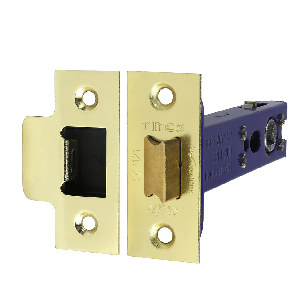 This is an image of Timco - Architectural Tubular Latch - Electro Brass & Satin Nickel 103 case / 82.5 backset (1 Each Plain Bag) 675673