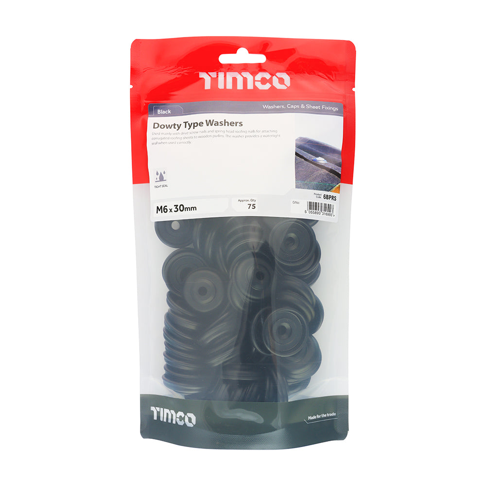 This is an image of Timco - Dowty Type Washers M6 x 30mm - (75 PCS TIMbag) 6BPRS
