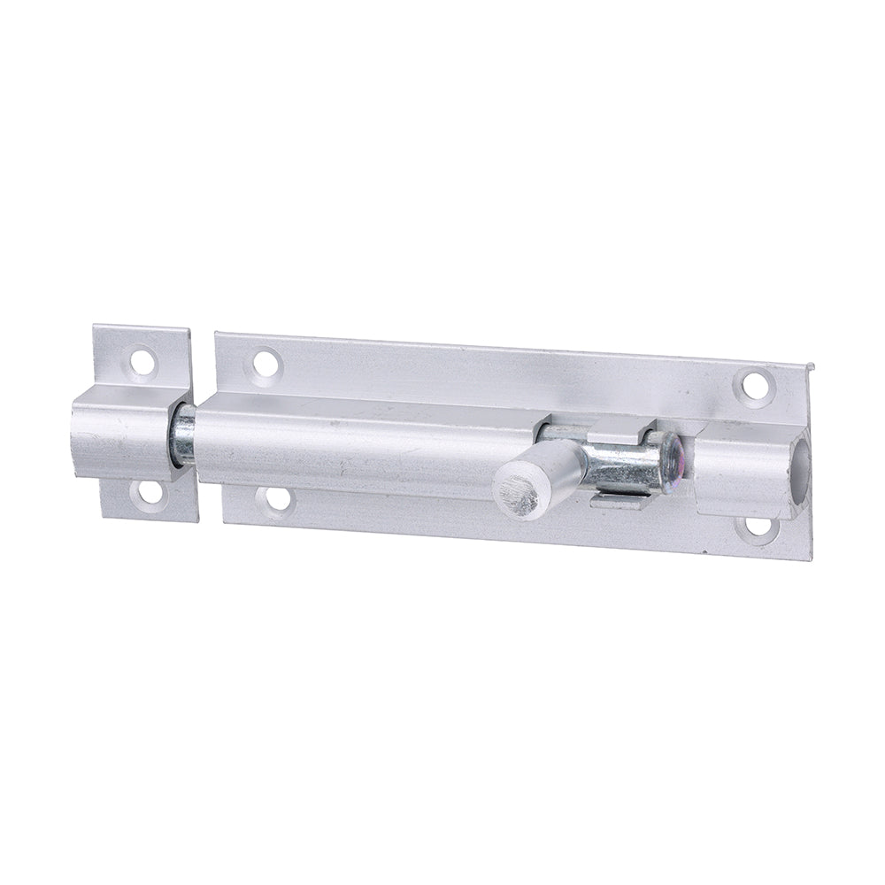This is an image of Timco - Straight Barrel Bolt - Satin Aluminium 75 x 25 (1 Each TIMpac) 725205