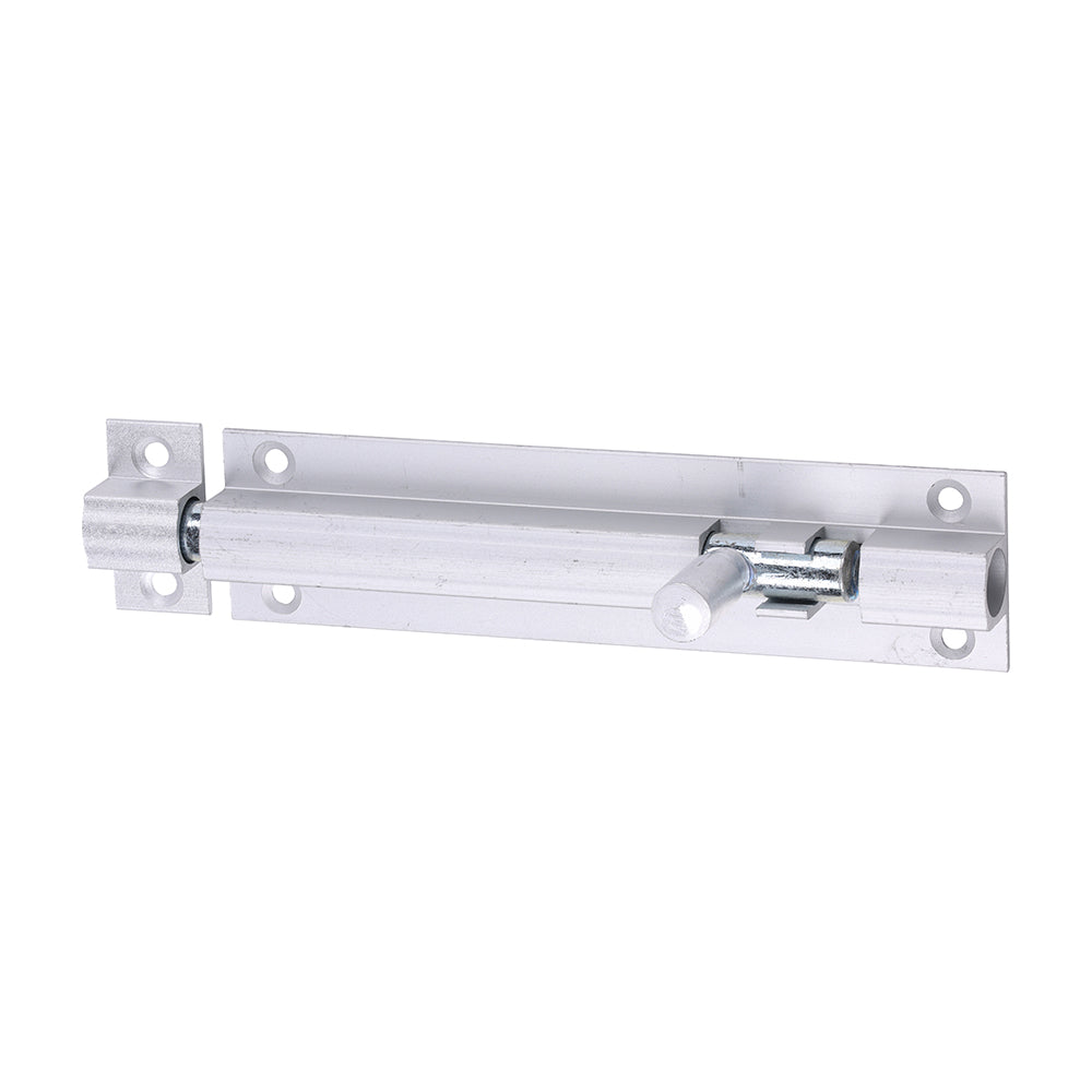 This is an image of Timco - Straight Barrel Bolt - Satin Aluminium 100 x 25 (1 Each TIMpac) 725217