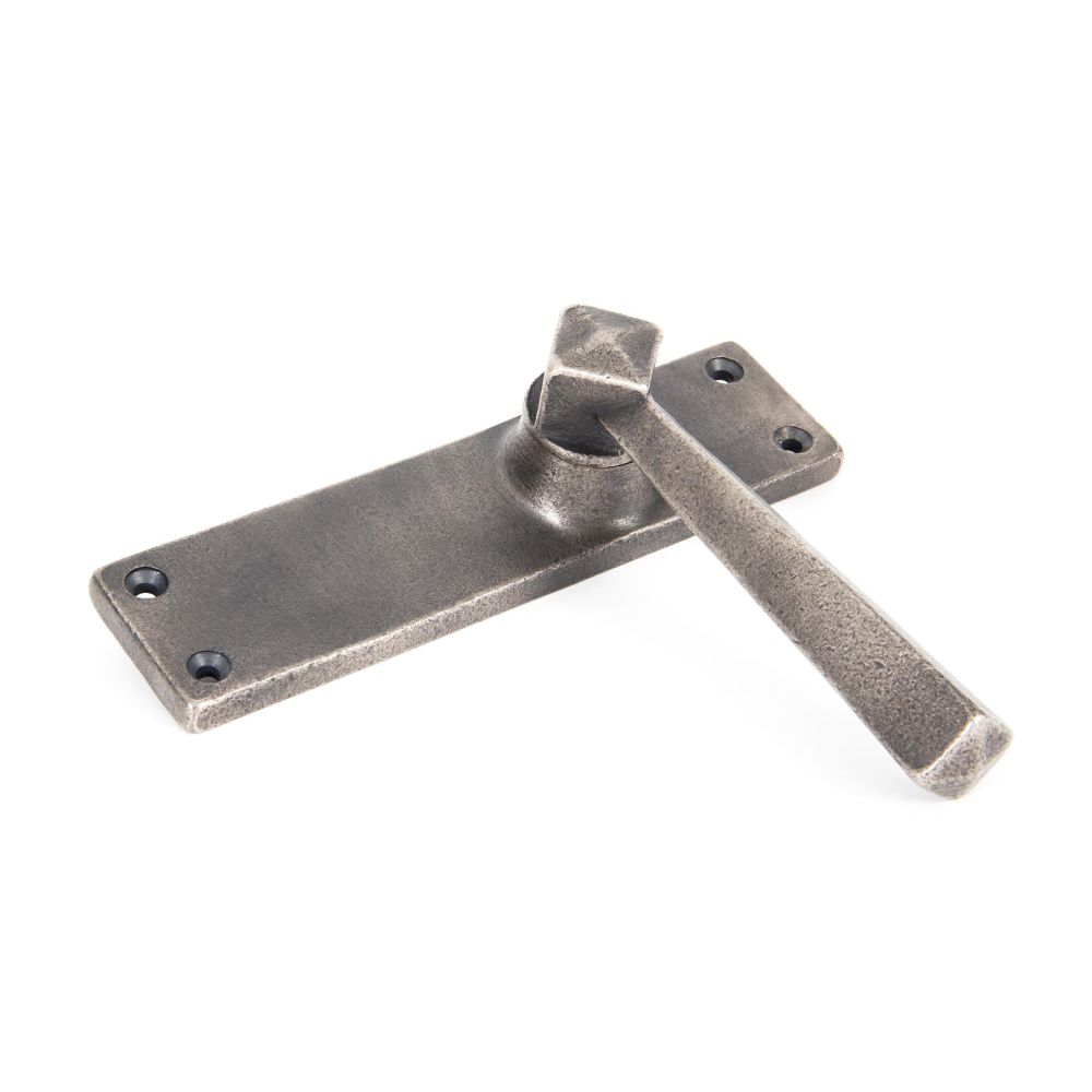 From The Anvil - Antique Pewter Straight Lever Latch Set | Sku. 73116 | Trade Door Handles.