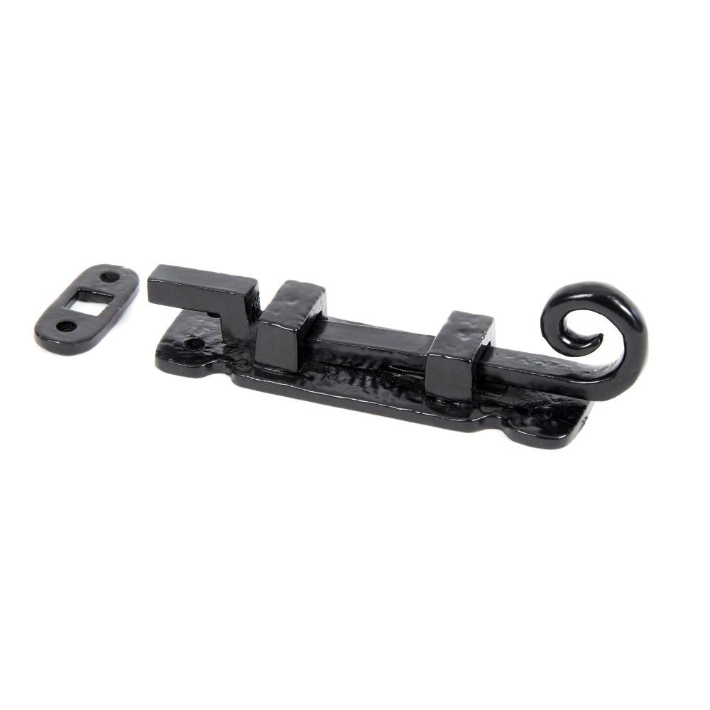 From The Anvil - Black 4" Cranked Monkeytail Bolt | Sku. 73130 | Trade Door Handles.