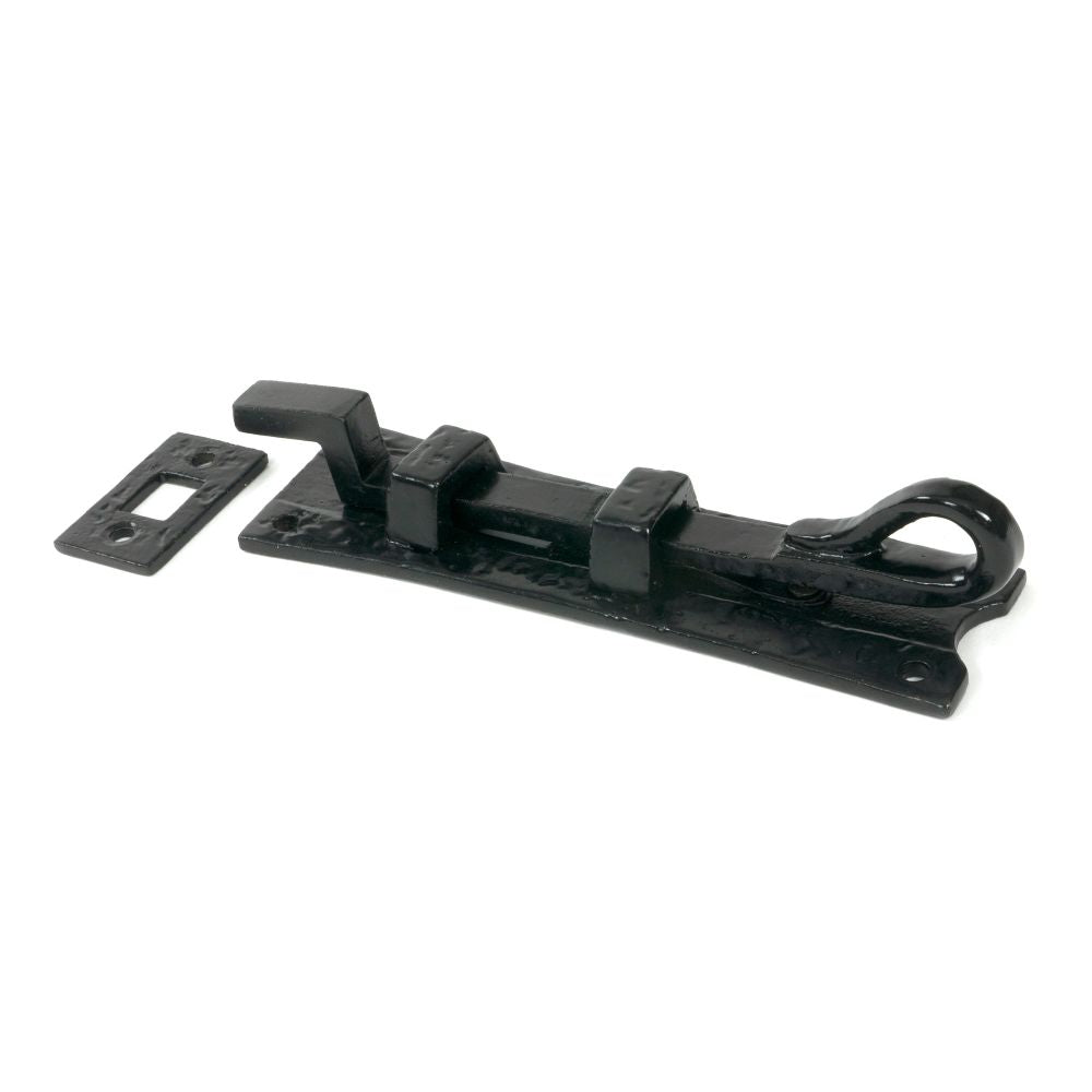 From The Anvil - Black 6" Cranked Monkeytail Bolt | Sku. 73131 | Trade Door Handles.