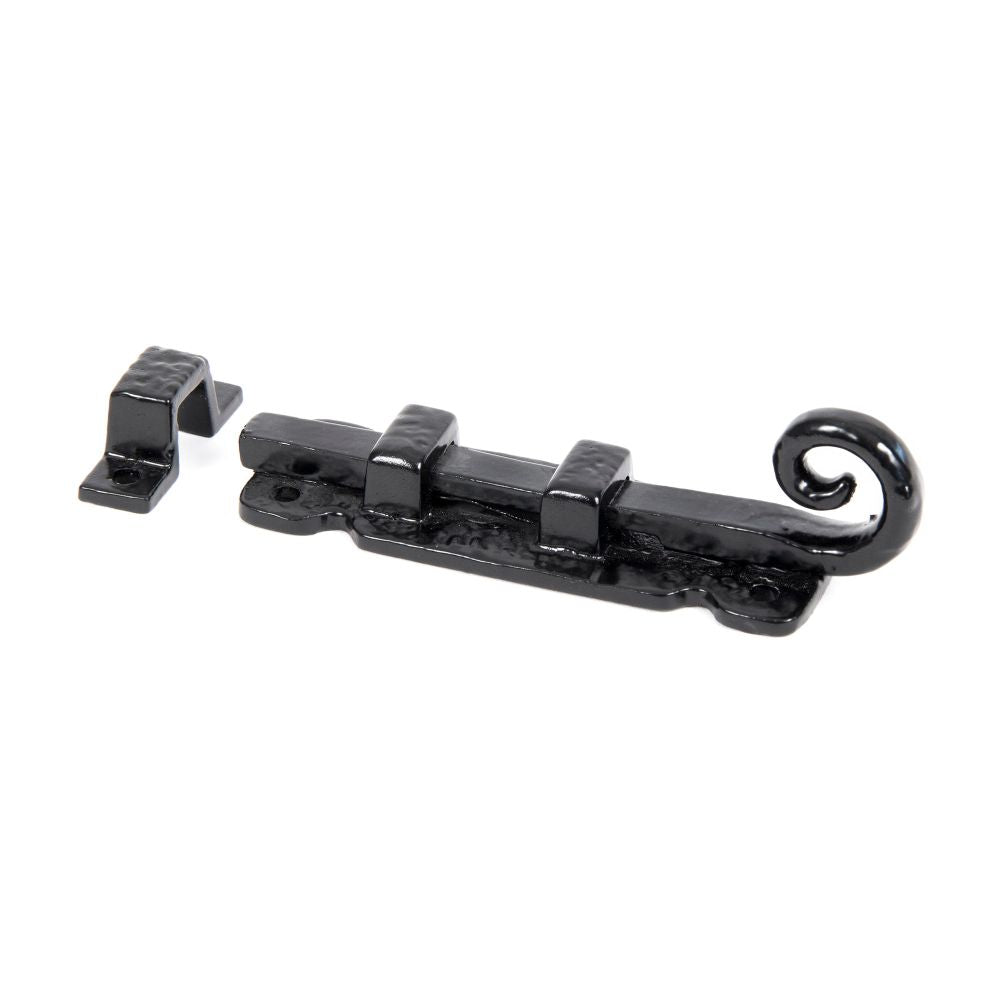 From The Anvil - Black 4" Straight Monkeytail Bolt | Sku. 73132 | Trade Door Handles.