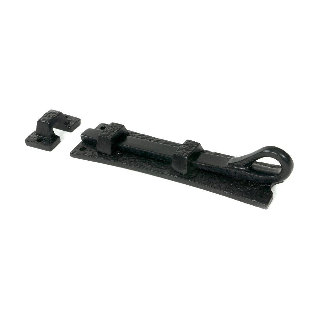 From The Anvil - Black 6" Straight Monkeytail Bolt | Sku. 73133 | Trade Door Handles.