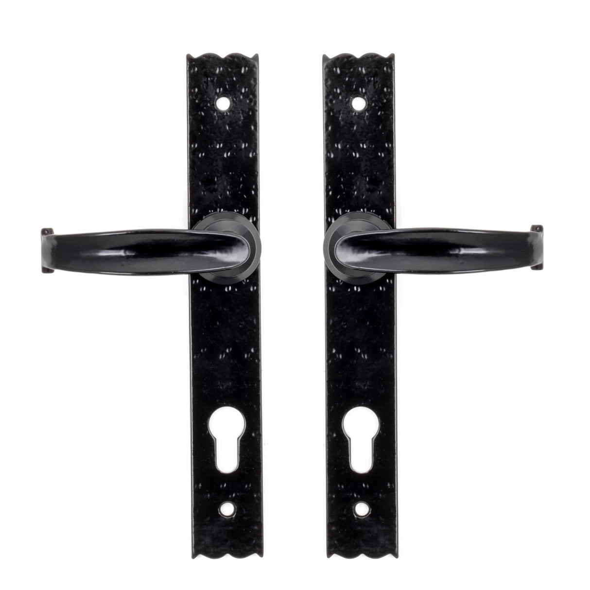 From The Anvil - Black Cottage Lever Espag. Lock Set | Sku. 73143 | Trade Door Handles.