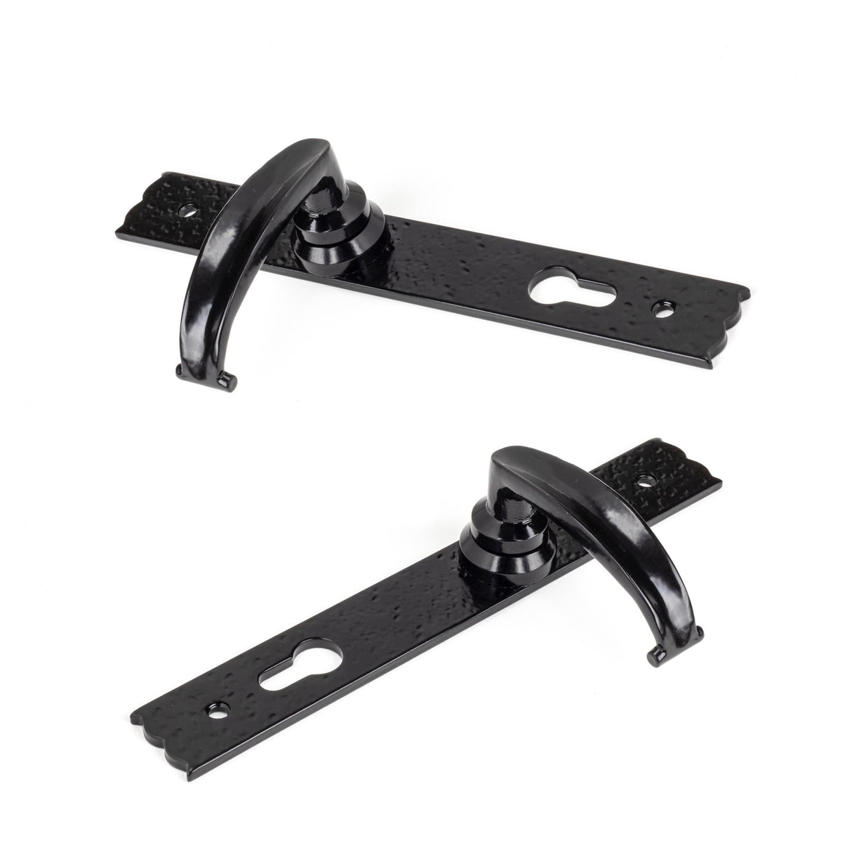 From The Anvil - Black Cottage Lever Espag. Lock Set | Sku. 73143 | Trade Door Handles.