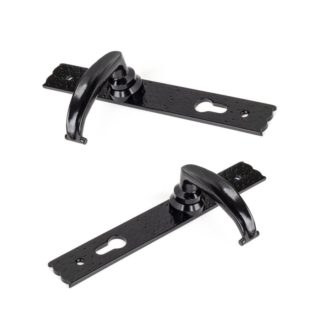 From The Anvil - Black Cottage Lever Espag. Lock Set | Sku. 73143 | Trade Door Handles.
