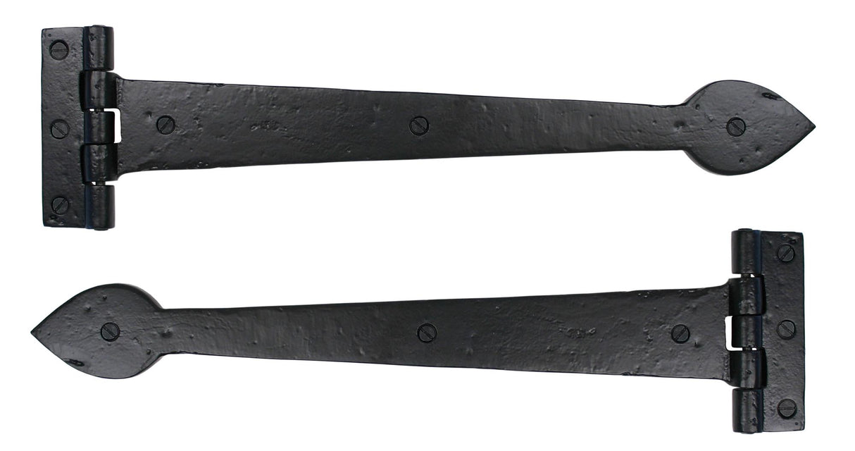 From The Anvil - Black Smooth 16" Cast T Hinge (pair) | Sku. 73227 | Trade Door Handles.