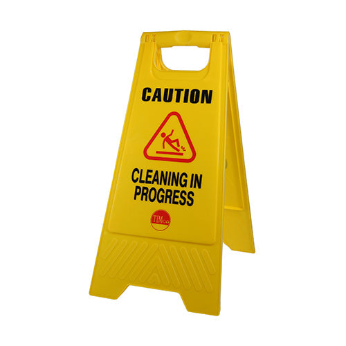 This is an image of Timco - A-Frame Safety Sign - Caution Cleaning in Progress 610 x 300 x 30 (1 Each Bag) 747321