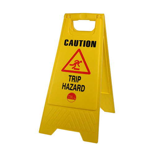 This is an image of Timco - A-Frame Safety Sign - Caution Trip Hazard 610 x 300 x 30 (1 Each Bag) 747987