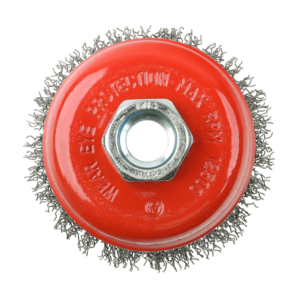 This is an image of Timco - Angle Grinder Cup Brush - Crimped Steel Wire 75mm (1 Each Blister Pack) 75TCC
