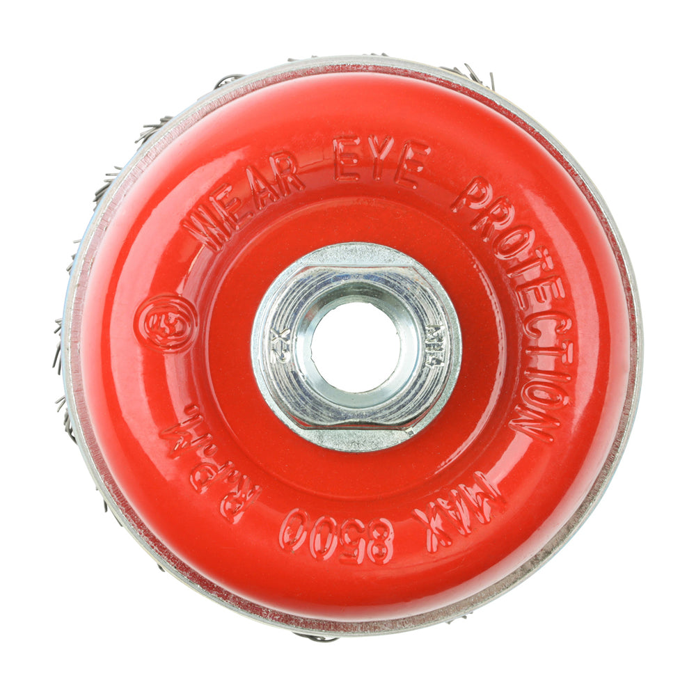 This is an image of Timco - Angle Grinder Cup Brush - Twisted Knot Steel Wire 80mm (1 Each Box) 80TCT